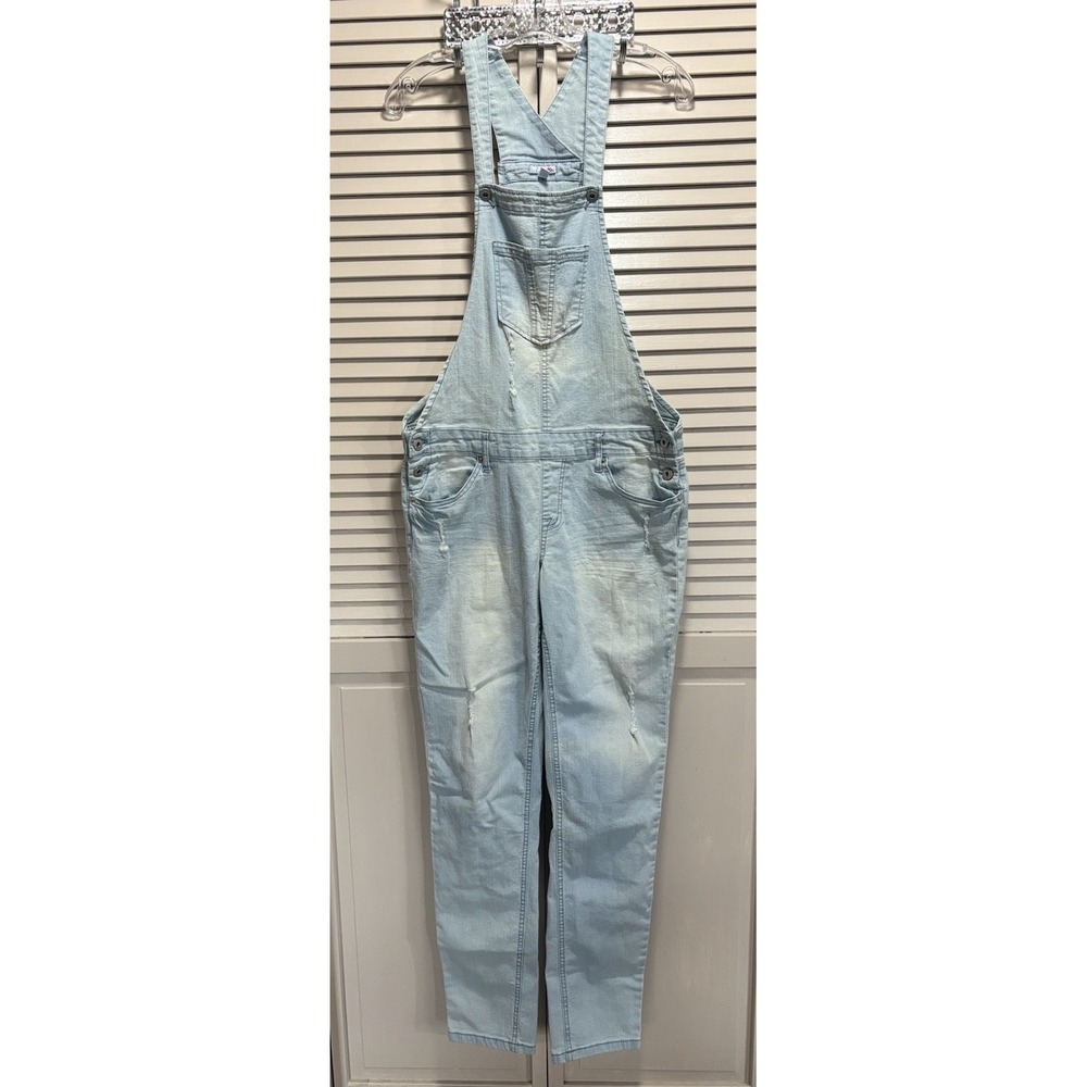 Vintage Bongo Denim Overalls Womens Skinny Light Distressed Size L